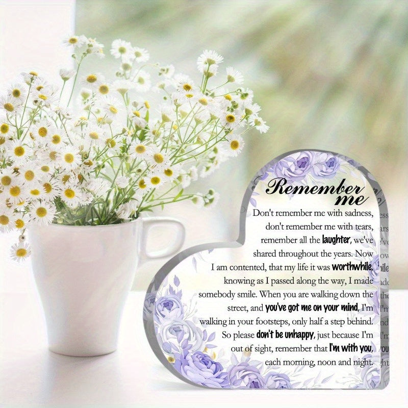 1pc, Remembrance Quote Acrylic Plaque - Sympathy and Bereavement Memorial Gift for Loss of Loved One