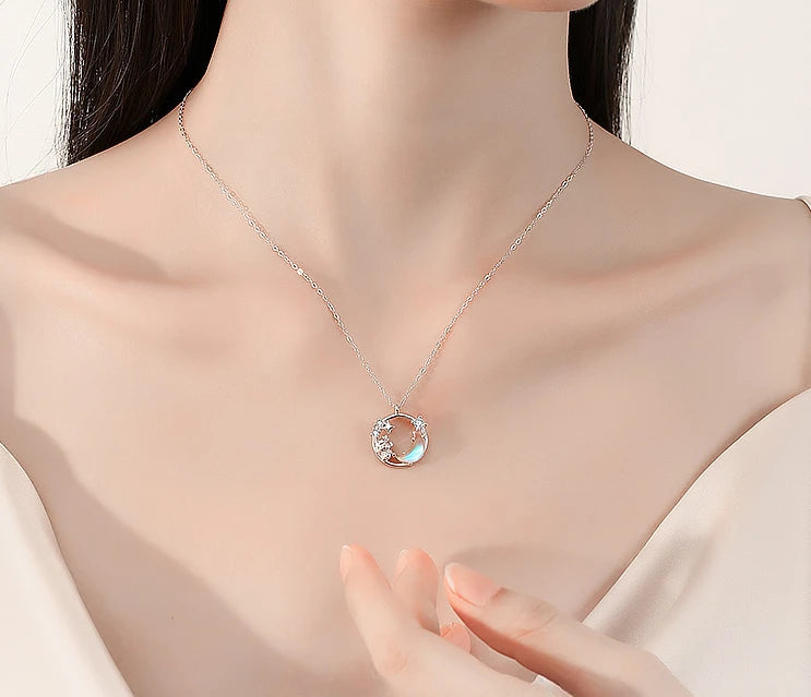 Starry Moon Cute Dragon Primordial Year of The Dragon Necklace for Girls Fashionable Fresh Cute Giving Girlfriend Birthday Gift