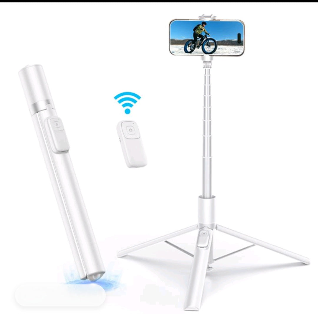One-Click To Open Tripod- 1.7M Portable Extendable Phone Holder With 56mAh Wireless ..