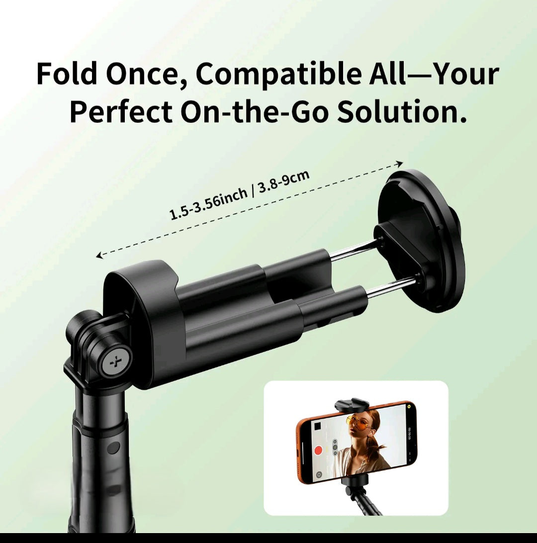 One-Click To Open Tripod- 1.7M Portable Extendable Phone Holder With 56mAh Wireless ..