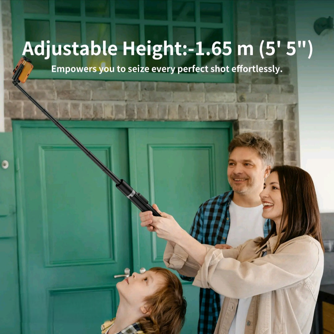 One-Click To Open Tripod- 1.7M Portable Extendable Phone Holder With 56mAh Wireless ..