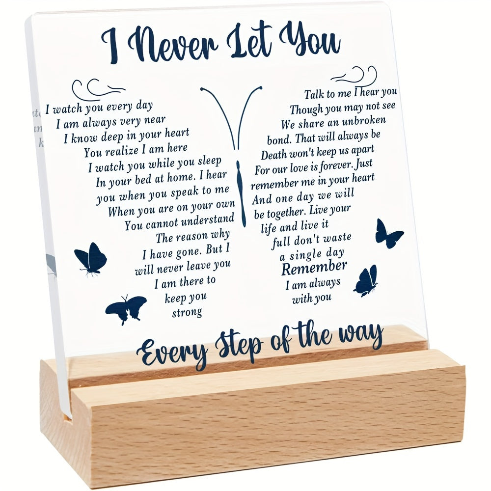 1pc, Sympathy Gift, Loss Of Loved One Loss Of Family Member Condolence Gifts Sentimental Gifts For Home Table Decorations - Clear Plaque Sign With Wooden Stand (Style 4)