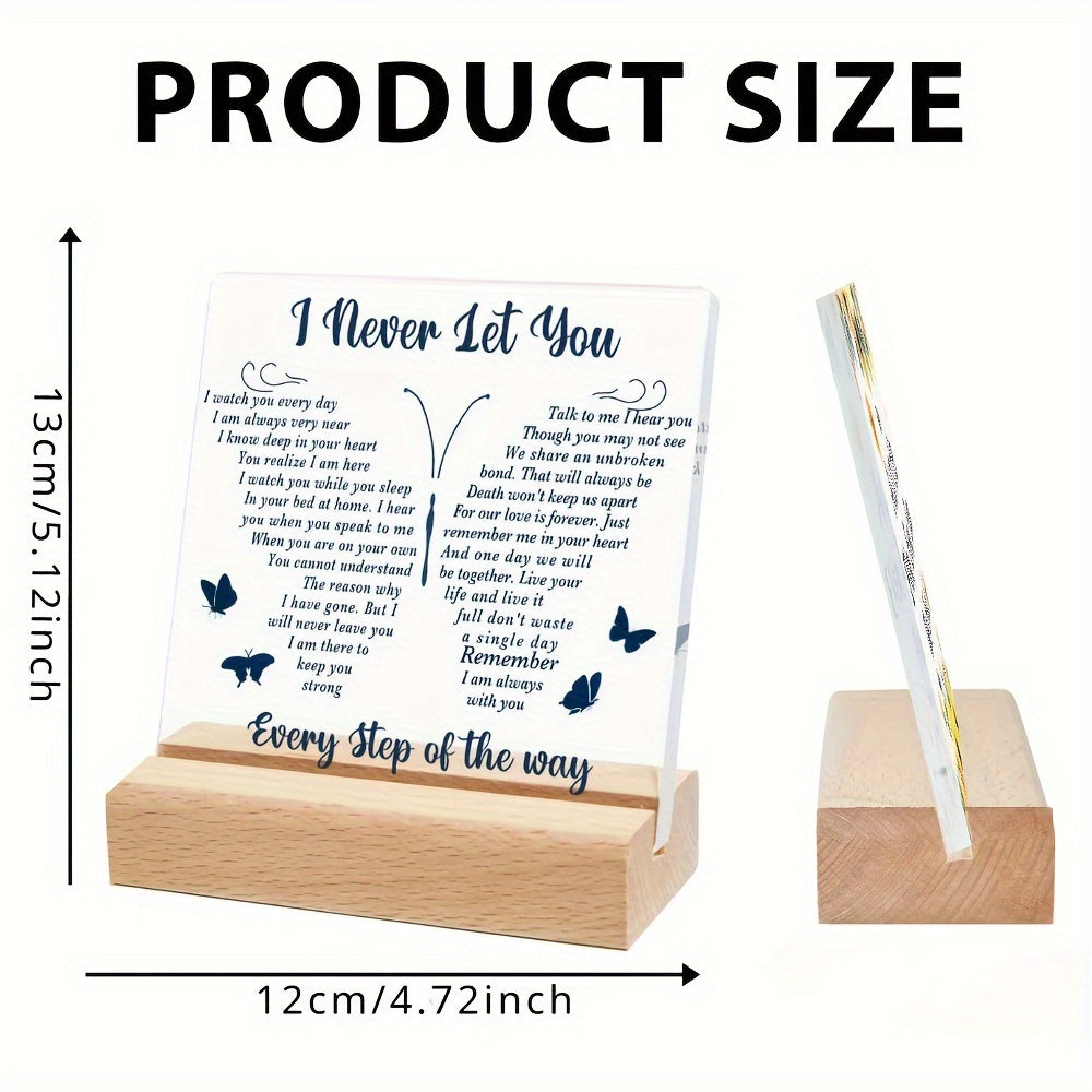 1pc, Sympathy Gift, Loss Of Loved One Loss Of Family Member Condolence Gifts Sentimental Gifts For Home Table Decorations - Clear Plaque Sign With Wooden Stand (Style 4)