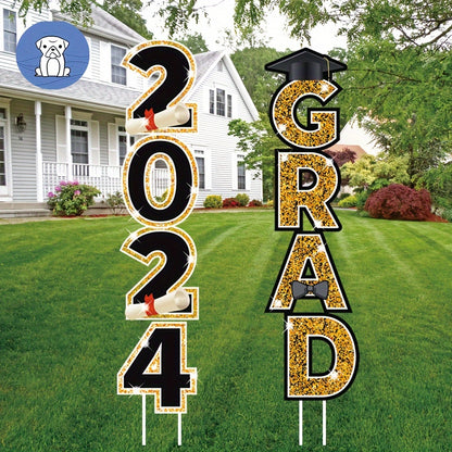 4pcs 2024 Graduation Season Yard Sign with Stakes - School and College Grad Party Decorations and Supplies