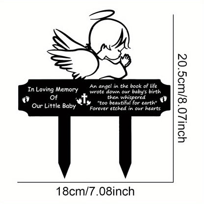 1pc, Personalized Acrylic Memorial Plaque for Outdoor Graves - Customizable Grave Decor for Baby, Son, or Daughter