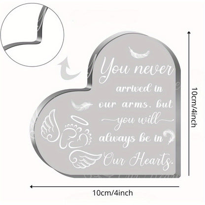 1pc, Gifts For Mothers, Acrylic Heart Paperweight Keepsake, Infant Loss Sympathy Gift, Loss Of Baby Memorial, Remembrance Sympathy Gifts