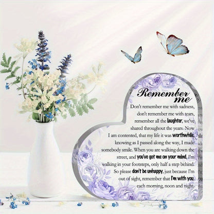 1pc, Remembrance Quote Acrylic Plaque - Sympathy and Bereavement Memorial Gift for Loss of Loved One