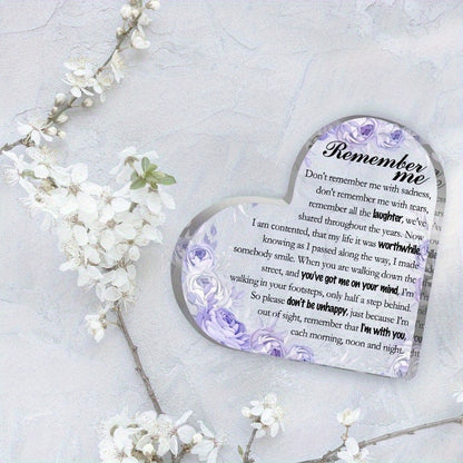 1pc, Remembrance Quote Acrylic Plaque - Sympathy and Bereavement Memorial Gift for Loss of Loved One