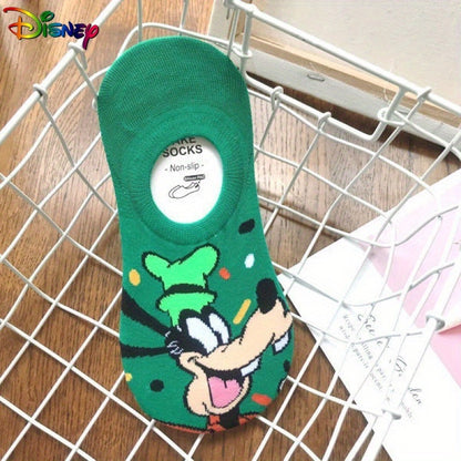 5 Pairs Disney Cartoon Mouse Socks, Cute & Breathable Low Cut Invisible Socks, Women's Stockings & Hosiery