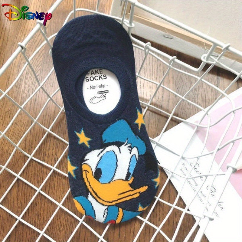 5 Pairs Disney Cartoon Mouse Socks, Cute & Breathable Low Cut Invisible Socks, Women's Stockings & Hosiery