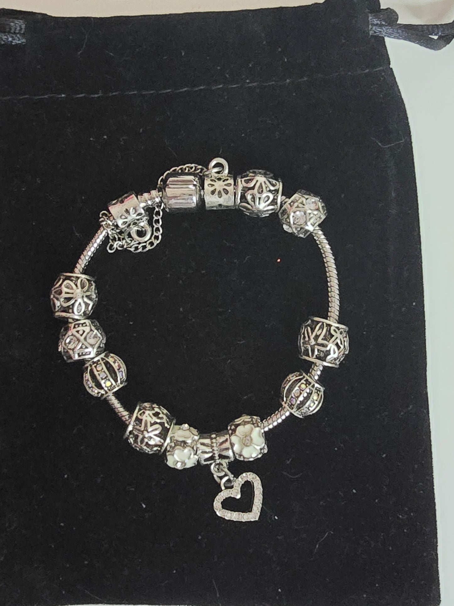 Crystal Heart Charm Bracelets Made With Crystals From Swarovski