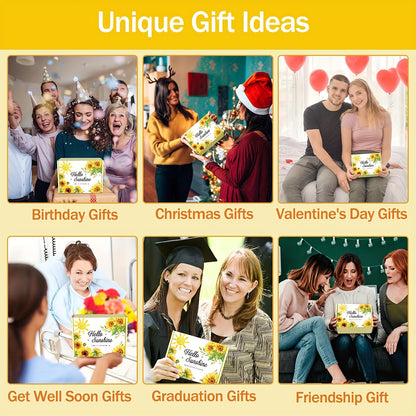 Sunflower Get Well Soon Gift Basket for Women - Perfect Birthday, Valentine's, or Graduation Surprise