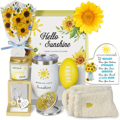 Sunflower Get Well Soon Gift Basket for Women - Perfect Birthday, Valentine's, or Graduation Surprise