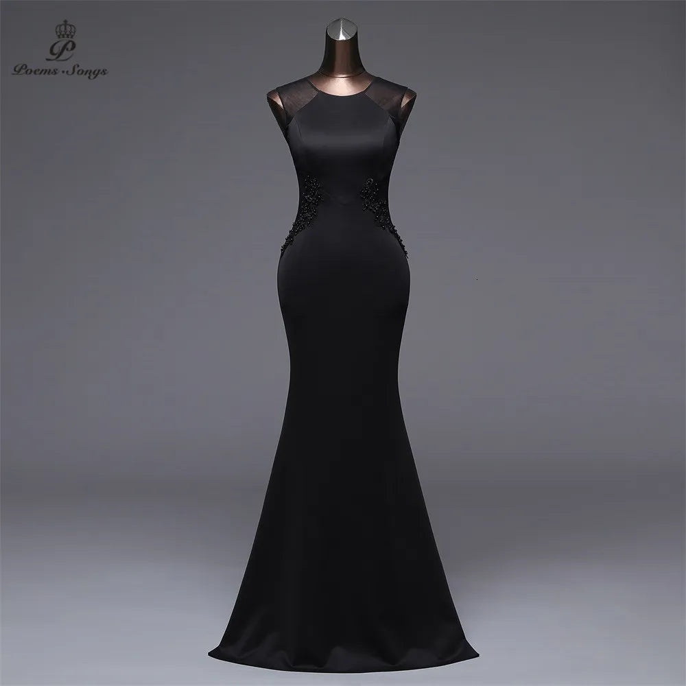 Poems Songs New Simple Mermaid  Evening Dress prom gowns Formal Party dress vestido de festa Elegant Vintage robe longue