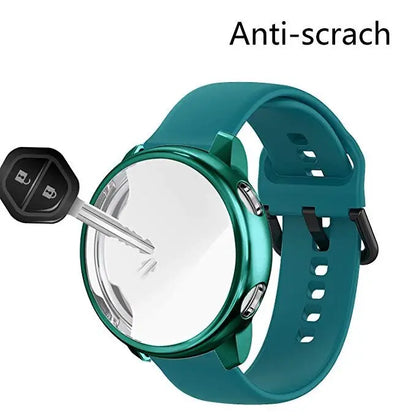 For Samsung Galaxy Watch 4 Active 2 44mm 40mm strap Smart Watch Silicone band +Case cover Galaxy Watch Active2 Full coverage