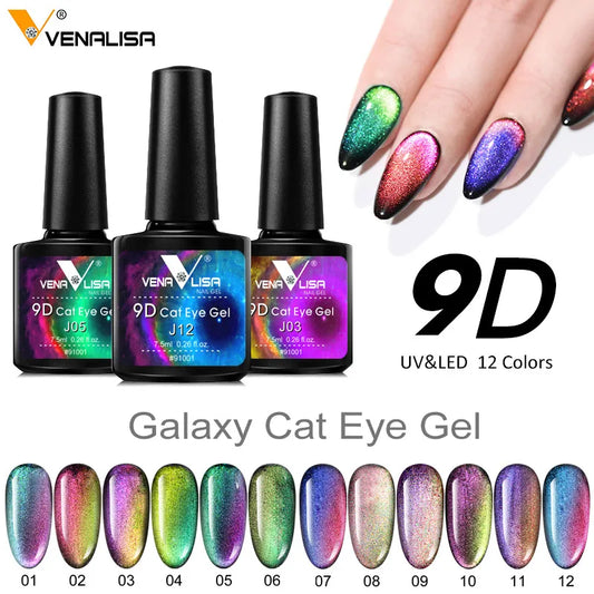 New Nail Art Design Manicure Venalisa Soak Off Enamel 9d Cat Eyes Magnetic Gel Polish UV LED Gel Nail Polish Lacquer Varnish