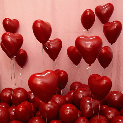 5/10/12inch 10pcs double-layer ruby red latex balloons wedding engagement  Valentines birthday party decoration helium balloons