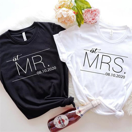 MR MRS Shirts Women Valentine Lover Stylish T-shirt Aesthetic Streetwear Fashion Tshirt Girl Tops H7HE