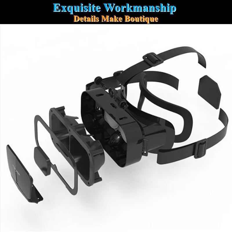 Original G10 IMAX Giant Screen VR Glasses 3D Virtual Reality Box Google Cardboard Helmet for 4.7-7" Smartphone,Matching Joystick