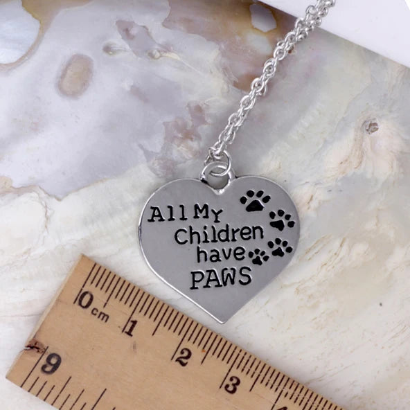 N231  All my children have paws pendant Necklace Mother Day Gifts Alloy Necklace Chain memorize Gifts Jewelry