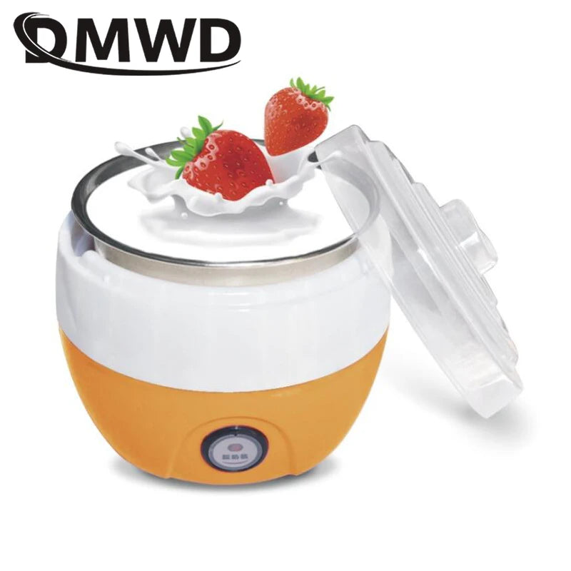 Automatic Yogurt Maker Electric Buttermilk Sour Cream Fermenter Yoghourt Machine Stainless Steel Liner Leben Container 1L EU US