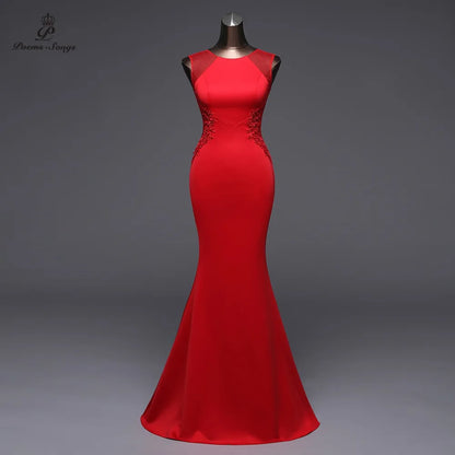 Poems Songs  New Simple Mermaid  Evening Dress prom gowns Formal  dress vestido de festa Elegant Vintage robe de soiree