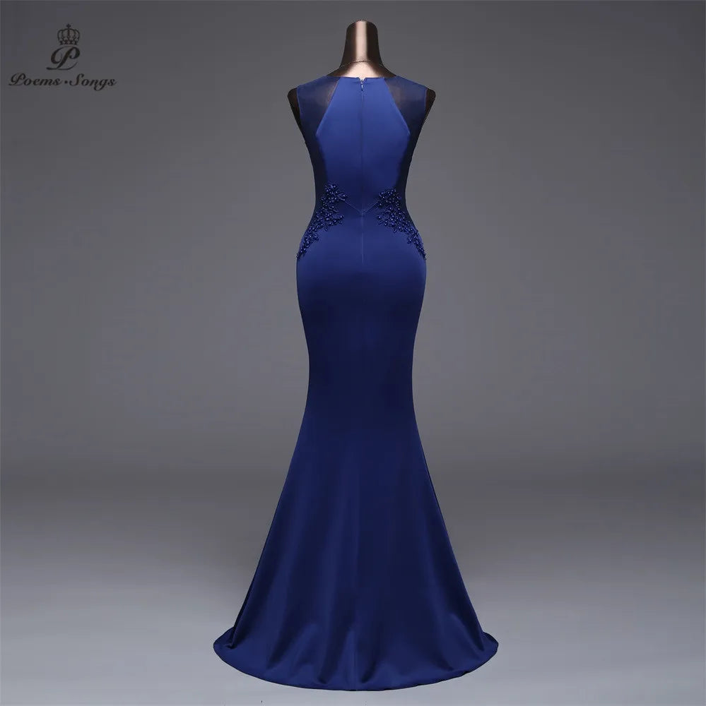 Poems Songs New Simple Mermaid  Evening Dress prom gowns Formal Party dress vestido de festa Elegant Vintage robe longue