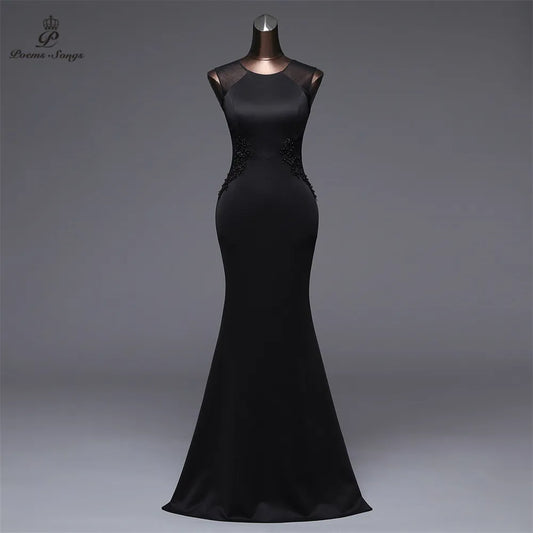 Poems Songs  New Simple Mermaid  Evening Dress prom gowns Formal  dress vestido de festa Elegant Vintage robe de soiree