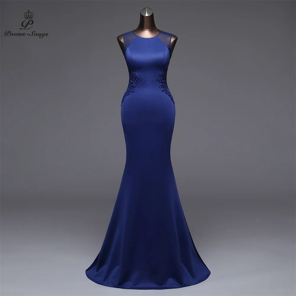 Poems Songs New Simple Mermaid  Evening Dress prom gowns Formal Party dress vestido de festa Elegant Vintage robe longue