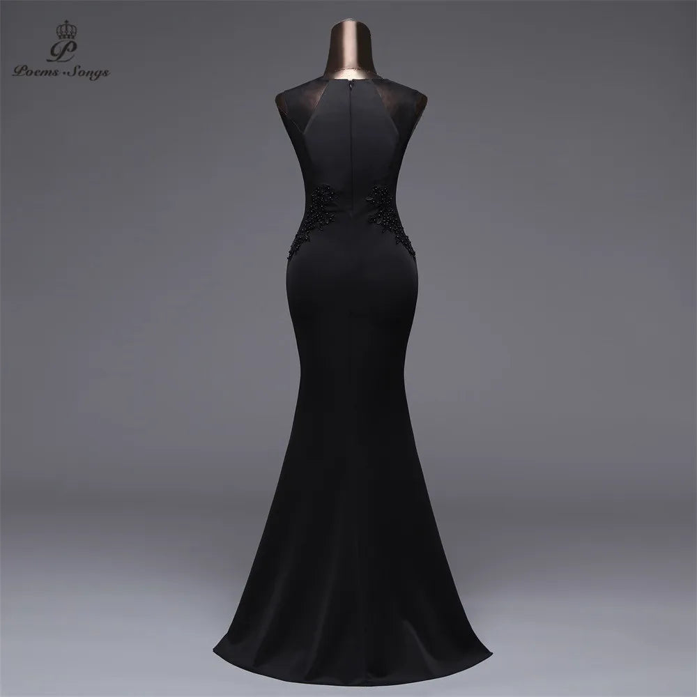 Poems Songs  New Simple Mermaid  Evening Dress prom gowns Formal  dress vestido de festa Elegant Vintage robe de soiree