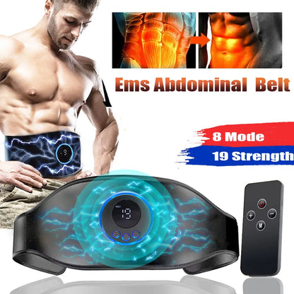 Electric EMS Muscle Stimulator Toner ABS Trainer Belt Abdominal Vibration Fitness Belts Body Waist Weight Loss Slimming Massager