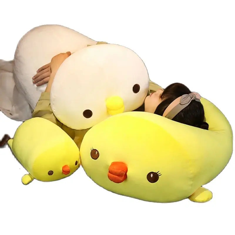 40/60/90cm Cute chick Pillow 2in1 Chicken Cushion Plush Toy holding sleeping Doll super soft Birthday Gift For kids high quality