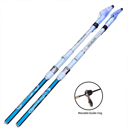 Portable Fishing 3.6M4.5M5.4M6.3M Fishing Rod Tough Carbon Fiber M Power Telescopic Travel Sea Boat Rock Fishing Rod