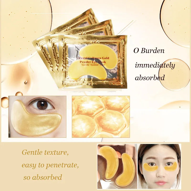 InniCare 20Pcs Crystal Collagen Gold Eye Mask Anti-Aging Dark Circles Acne Beauty  Patches For Eye Skin Care Korean Cosmetics