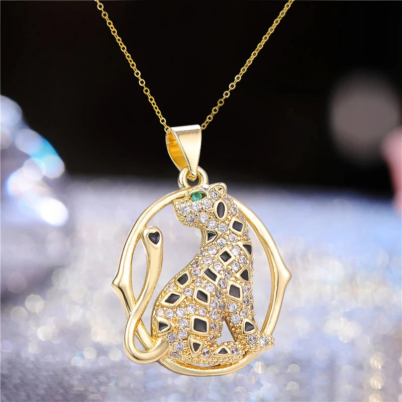 Juya Handmade Fashion Jewelry Supplies Micro Pave Zircon Butterfly Cat Dog Pendant Necklace For Women Birthday Christmas Gift