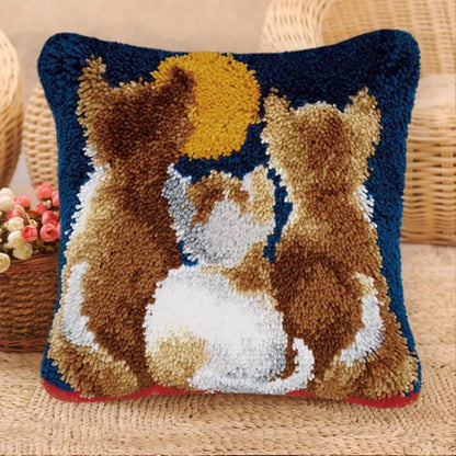 Animals Cushion Smyrna Button Package Latch Hook Throw Pillow Embroidery Pillow Foamiran For Needlework Pillow Embroidery Set