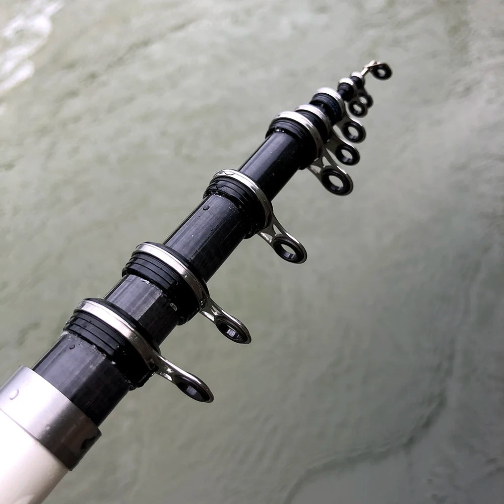 Portable Fishing 3.6M4.5M5.4M6.3M Fishing Rod Tough Carbon Fiber M Power Telescopic Travel Sea Boat Rock Fishing Rod