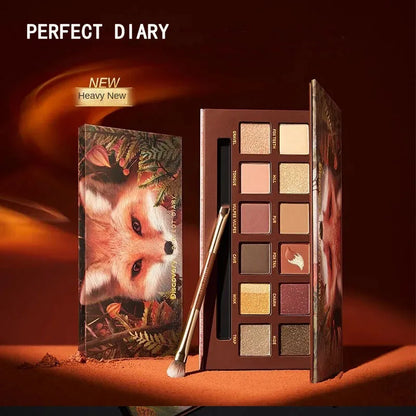 Perfect Diary Eyeshadow Palette Matte Shimmer 12 Colors Butterfly Fairy Purple Pallete Pink Fox Red Brown Palette Make Up