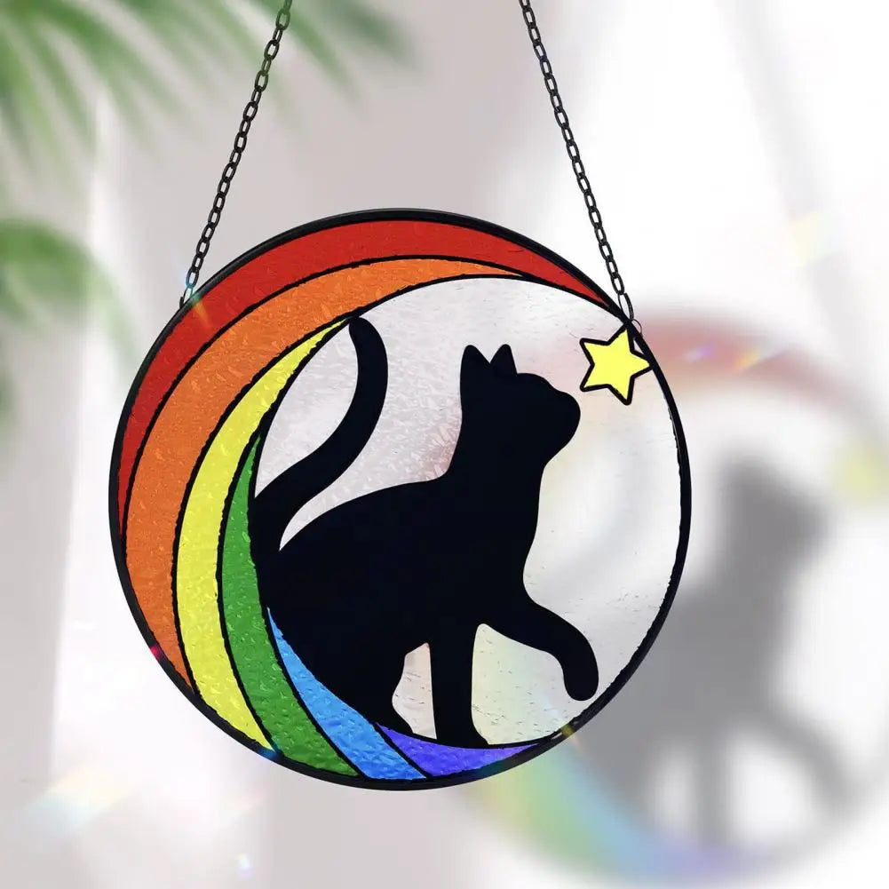 Pet Pendant Dog Suncatcher Bright Color Fade-resistant Pet Loss Ornament for Dog Lovers Meaningful Pet Supplies Gifts Outdoor