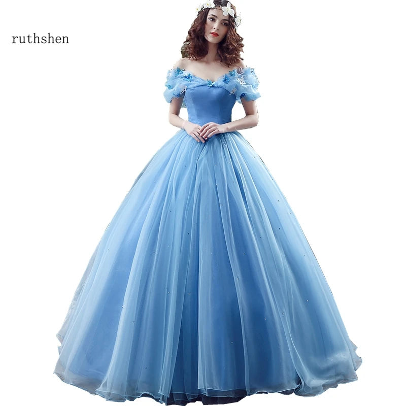 Fairy Vestidos De Dulces 16 Quinceanera Dresses Light Blue Off Shoulder With Butterfly Organza Sweet 15 Masquerade Ball Gowns