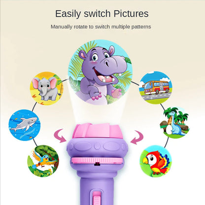 Cute Cartoon Creativity Toy Torch Lamp Flashlight Projector Toy Flashlight Projector Torch Lamp Toy Baby Sleeping Story Book