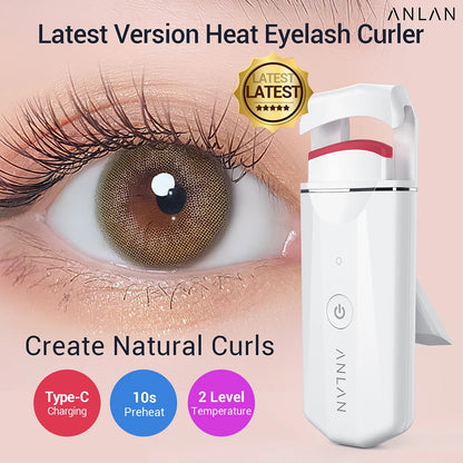 ANLAN Heated Eyelash Curler Rechargeable Eyelashes Clip Long Lasting Eye Lash Curl Electric Eyelash Curler Device Makeup Tools