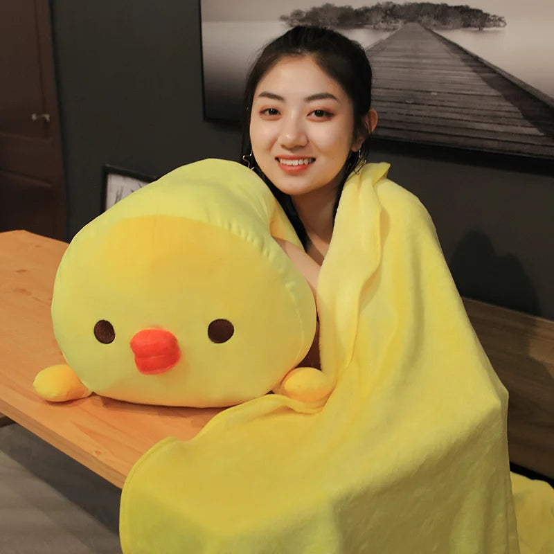 40/60/90cm Cute chick Pillow 2in1 Chicken Cushion Plush Toy holding sleeping Doll super soft Birthday Gift For kids high quality