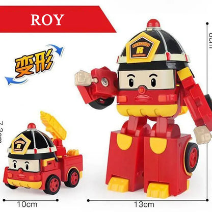 POLI, HELLY Robot City-State Car Deformation Toy Fire Truck Manual Deformation Children Gift Box Gift For Boys And Girls