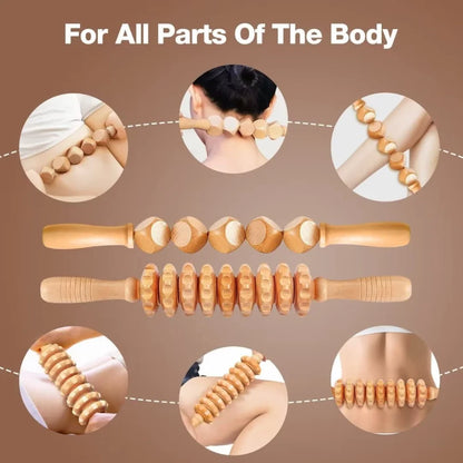 Wood Therapy Massage Tools Wooden Lymphatic Drainage Massager Maderoterapia Kit for Anticellulite, Body Contouring, Muscle Relax