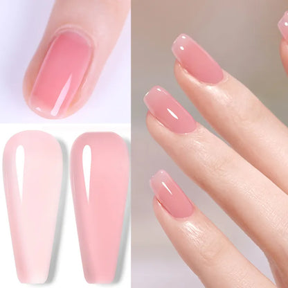 BORN PRETTY Transparen Gel Nail Polish Pink Jelly Nude Semi Transparent French Nail Camouflage UV Gel Varnish Soak Off Nail Art