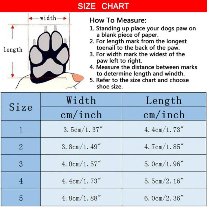 Winter Pet Dog Shoes Puppy 4Pcs/Set Warm Anti Slip Winter Snow Boots For Small Medium Dogs Pet Cats Thicken Fleece Snow Shoes