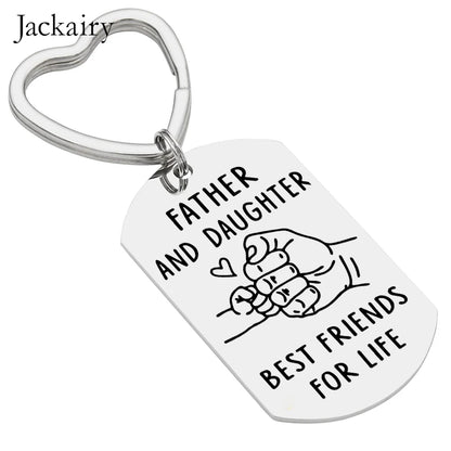 Father's Day Keychain Gifts for Dad From Daughter Birthday Christmas Gift Keyring for Father Daddy Thanks Giving To Papa Stepdad