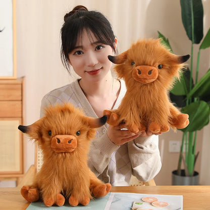 Lifelike Fluffy Wild Yak Plush Toys Lovely Cattle Dolls Stuffed Soft Animal Toy Cute Room Decor Birthday Gift for Children