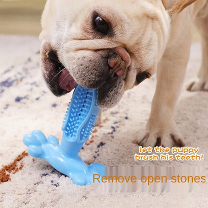 Pet Dog Toothbrush Chew Toy Doggy Brush Stick Soft Rubber Teeth Cleaning Dot Massage Toothpaste for Small dogs Pets Toothbrushes